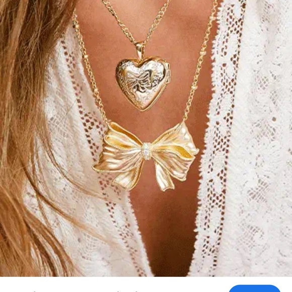 Kendra Scott x 🎀 LoveShackFancy Gold Locket Necklace new w/ pink dustbag - Picture 11 of 11